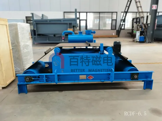 Máquina de separação magnética autolimpante RCDD sobre a correia do separador de ferro magnético elétrico no manuseio de carvão/mineração/cimento/produto químico/aço/alumínio/usina de energia